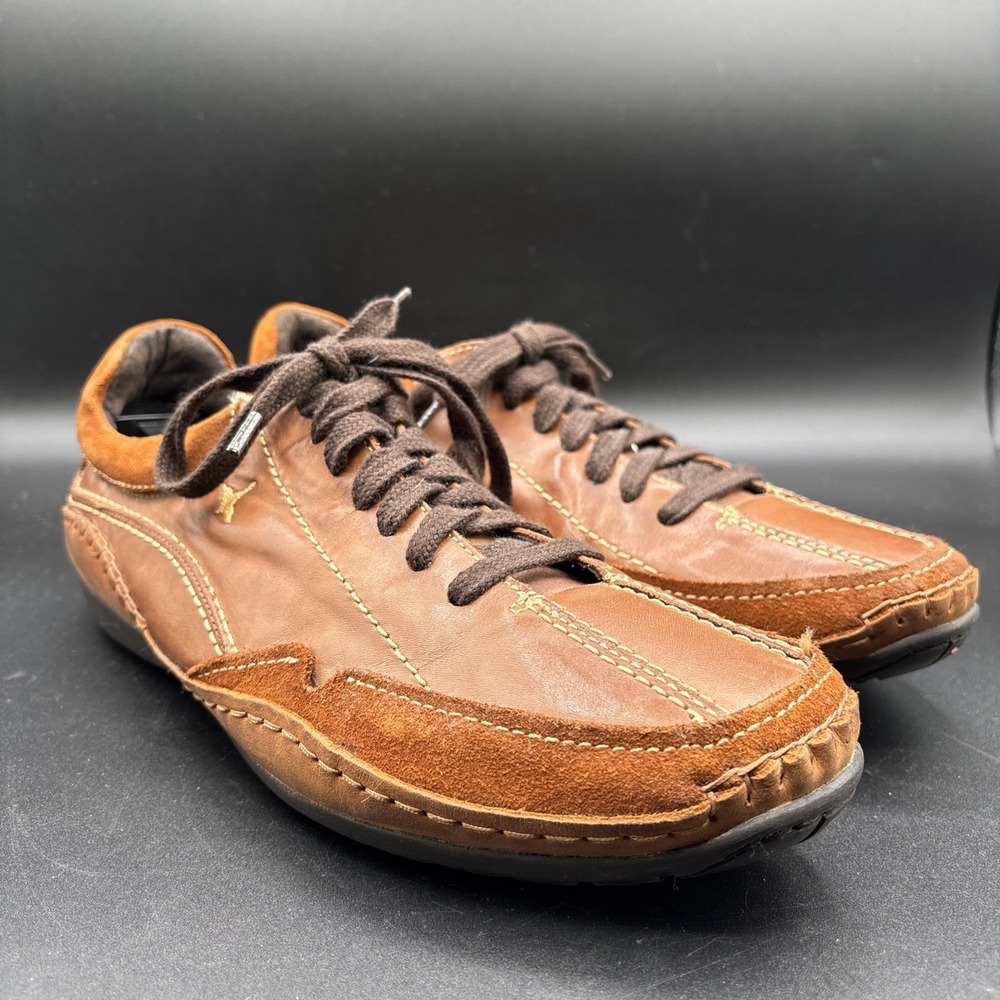 Pikolinos Fuencarral Leather Driving Shoes Men 42 Brown Lace Up Comfort Sneakers